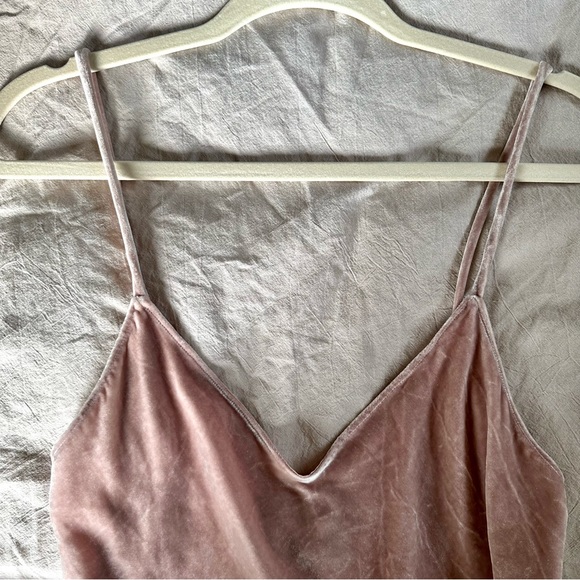 Reformation Duchess Blush Pink Velvet Tank Top - Picture 7 of 9